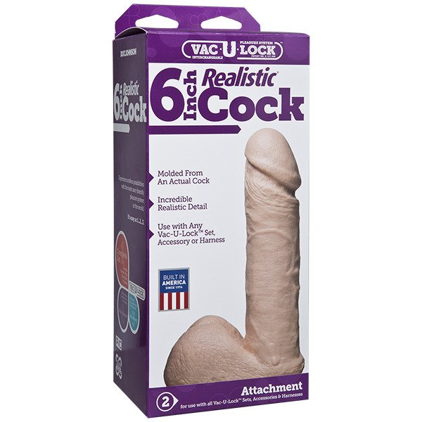 VacULock 6 Inch Realistic Dildo Attachment - Image 4