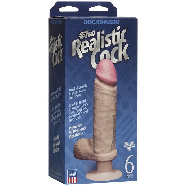 The Realistic Cock 6 Inch Vibrating Dildo Flesh Pink - Image 2