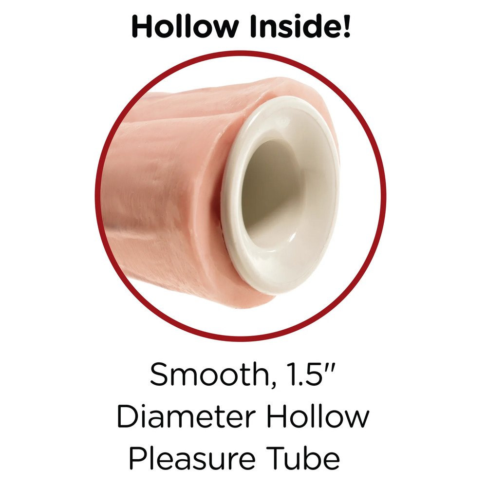 King Cock 11 Inch Flesh Two Cocks One Hole Hollow StrapOn - Image 3