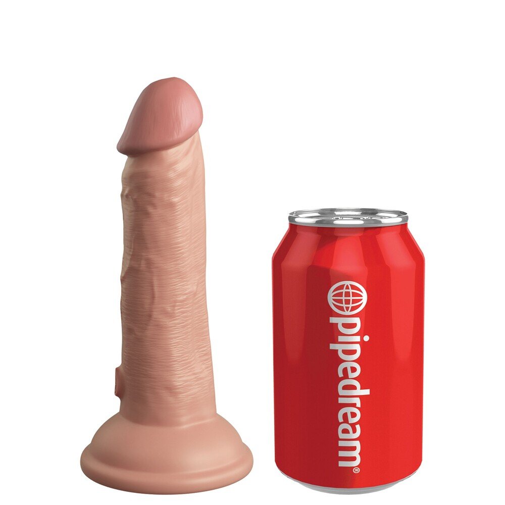 King Cock Elite 6 Inch Dual Density Vibrating Cock Flesh Pink - Image 3