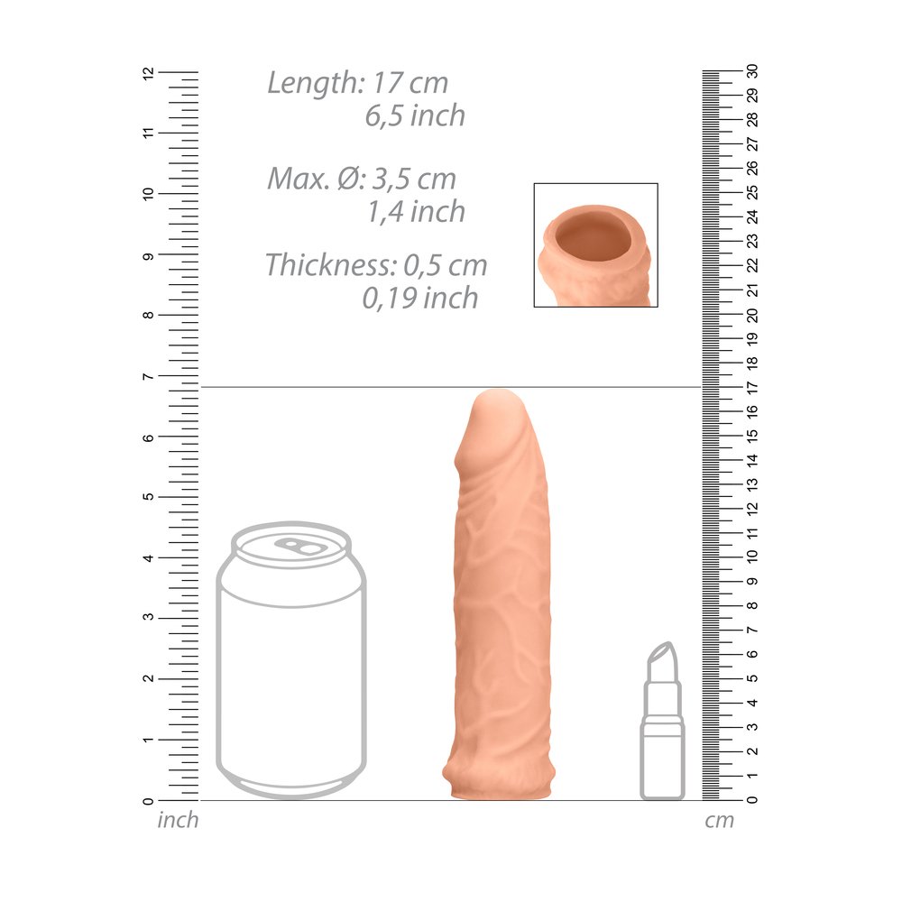 Realrock 6 Inch Penis Sleeve Flesh Pink - Image 2