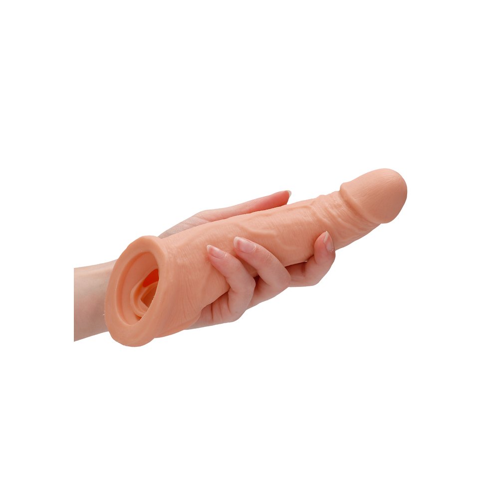 RealRock 8 Inch Penis Sleeve Flesh Pink - Image 4